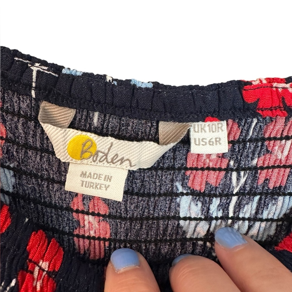 Boden Navy Floral Maxi Dress with Red Tulip Print - Picture 5 of 9